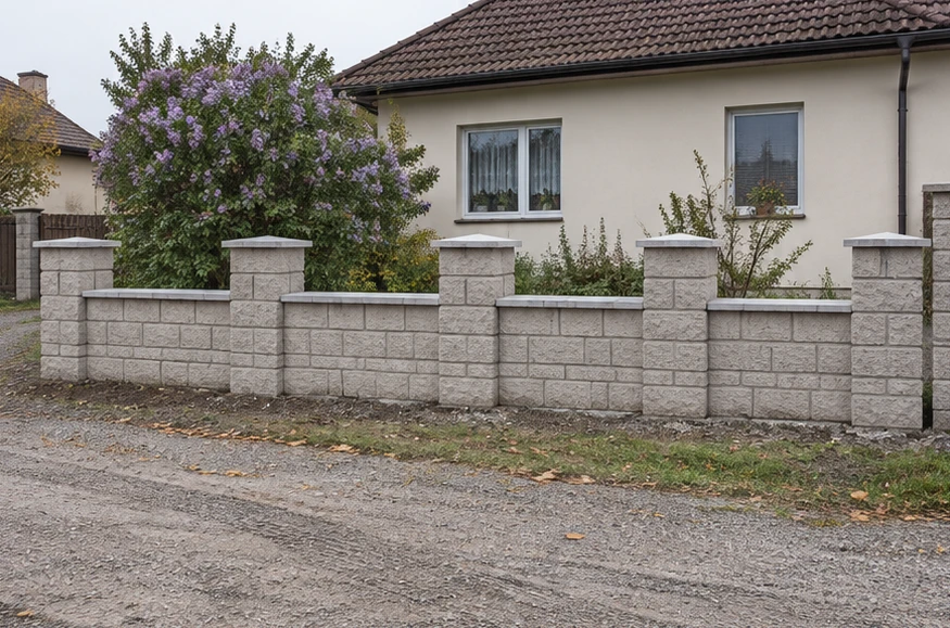 Заборы из бетонных блоков: иллюстрация конструкции